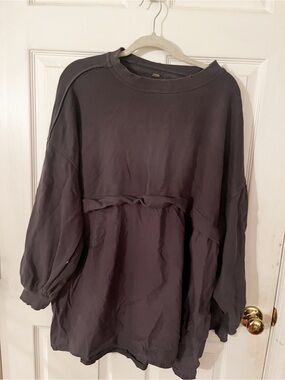 Free People Oversized Women's Long Sleeve Dress- Charcoal